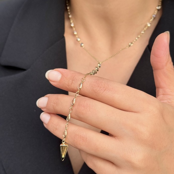 Uç Detaylı Lariat Kolye resmi