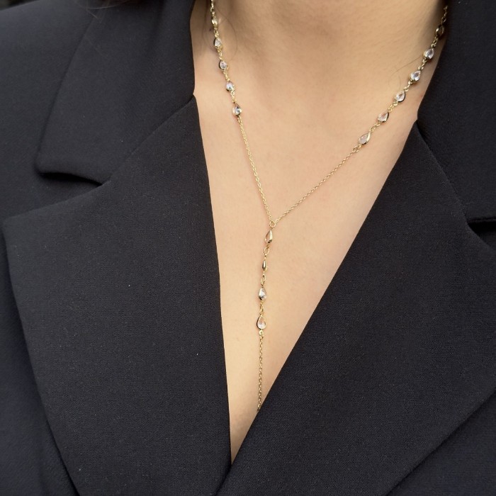 Uç Detaylı Lariat Kolye resmi