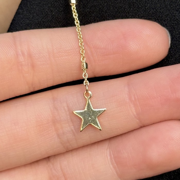 Vega Star Lariat Necklace – Gold resmi