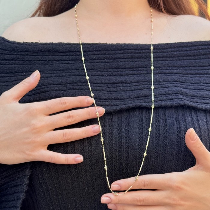 Long Minimal Uzun Zincir Kolye resmi