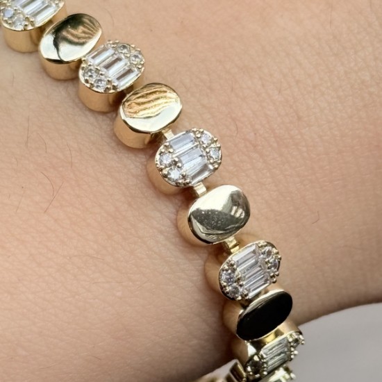 Baguette Oval Taşlı Bileklik resmi