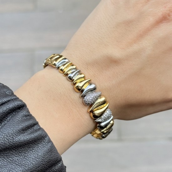 Bar Organik Form Taşlı Bileklik resmi