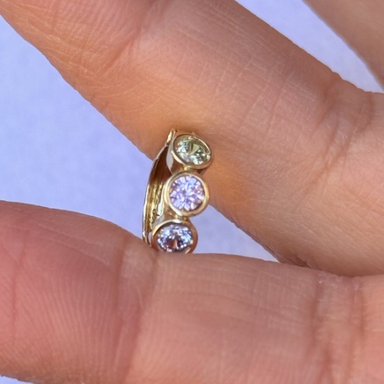 Mavi Mor Yeşil Flora Küpe resmi