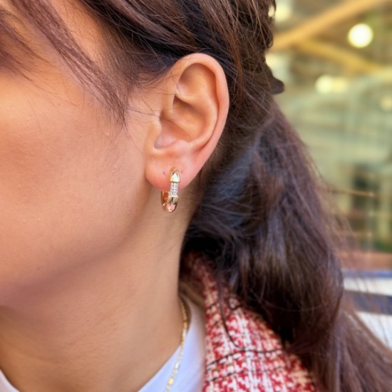 Gold Mini Hoop – Pavé Bridge resmi