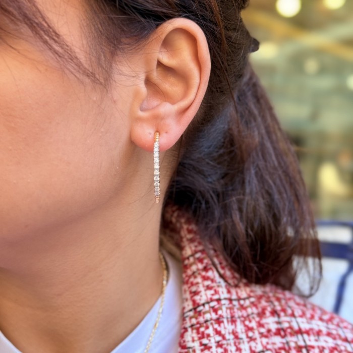 Slim Hoop – Front Pavé Shine (Gold) resmi