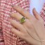 Lime Oval Cabochon Ring – Duo Halo Gold resmi